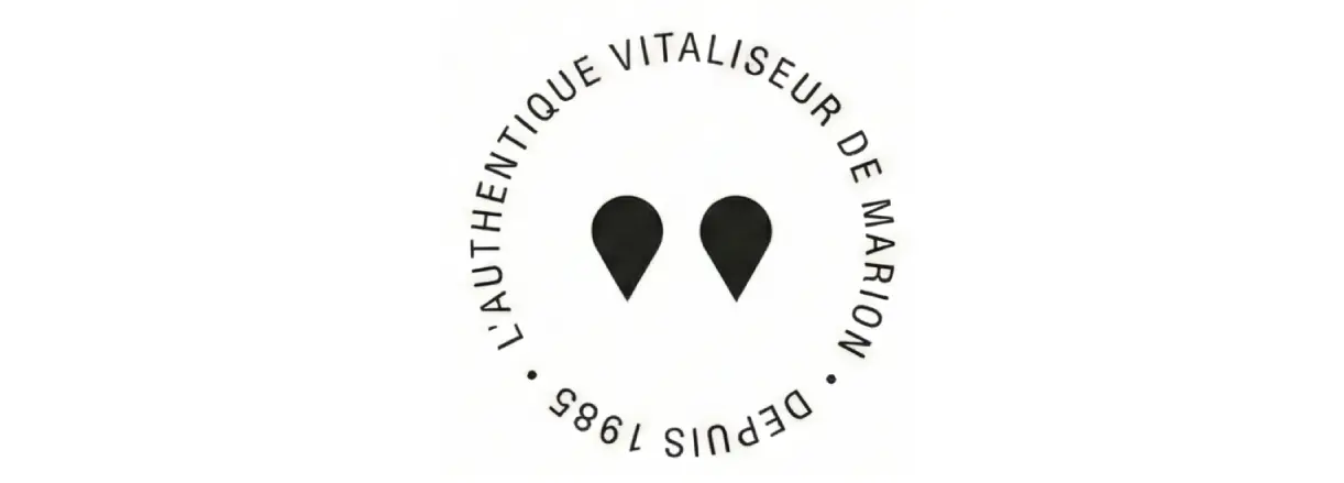 Logo avec texte circulaire et deux gouttes